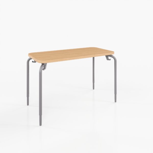 Adjustable Height Two-Student Desk, 24 x 48 in New Age Oak