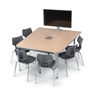 04236 Interchange® Half Boat Multimedia Table